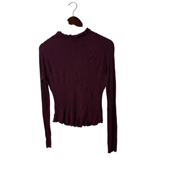 Intimately FREE PEOPLE Skyline Thermal Long Sleeve Plum/maroon Medium - Picture 3 of 4